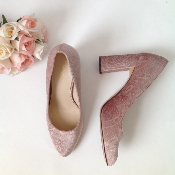 Nine West Shoes - Nine West | Jayvee Pink Blush Velvet Block Heel